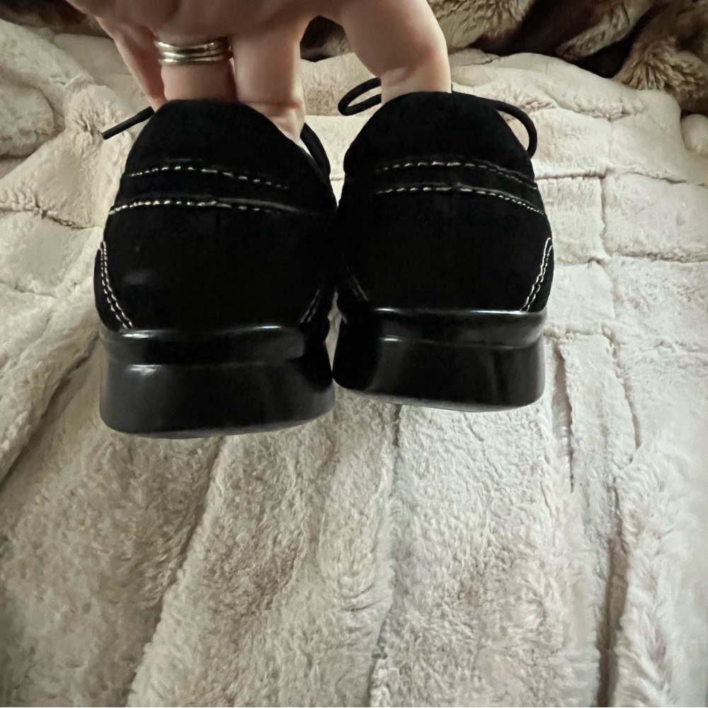 Naturalizer Amelia Black Suede Lace Up Loafers New - 9 - Picture 4 of 7